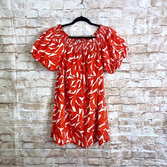 Anthropologie WHIT TWO Banana Leaf Off-The-Shoulder Tunic Dress Size Sma… - Picture 4 of 8
